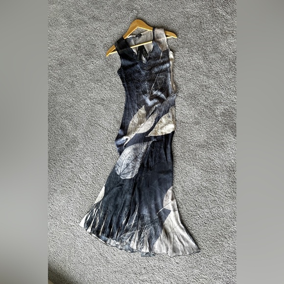 NWT Komarov  Women's Maxi Evening Crinkle Dress  Ruffles Sheer SZ XS Whimsigoth - Picture 9 of 9